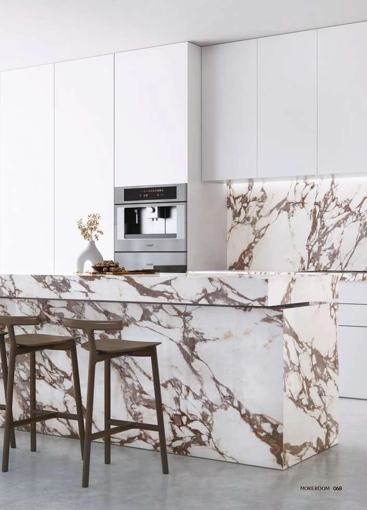 Ultimate Calacatta Viola sintered stone installed
