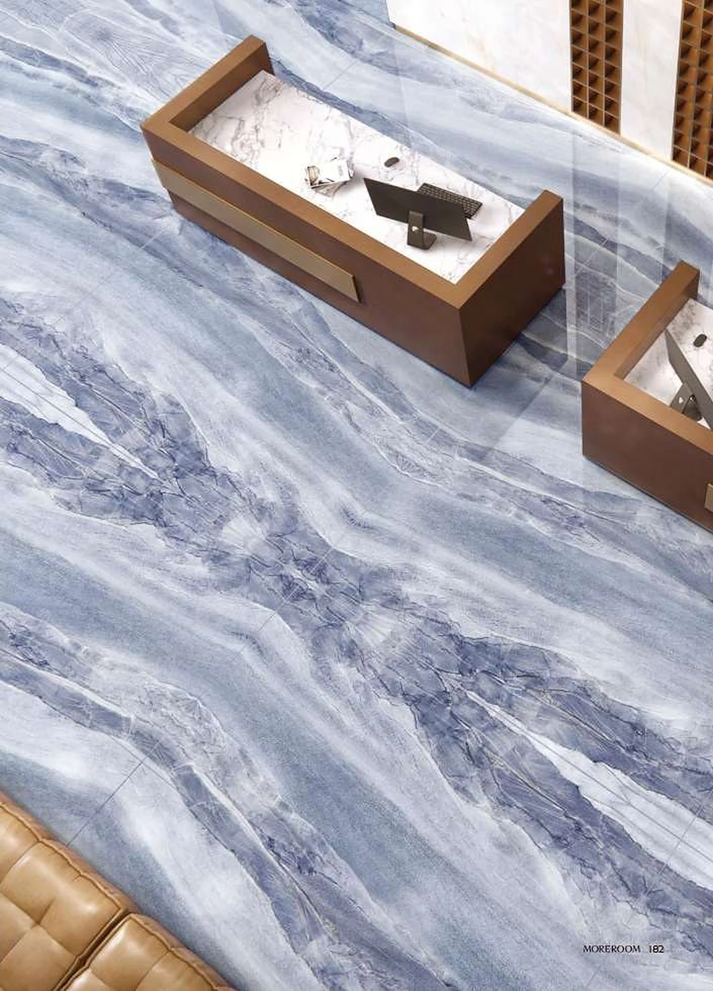 Azul Macaubas sintered stone installed