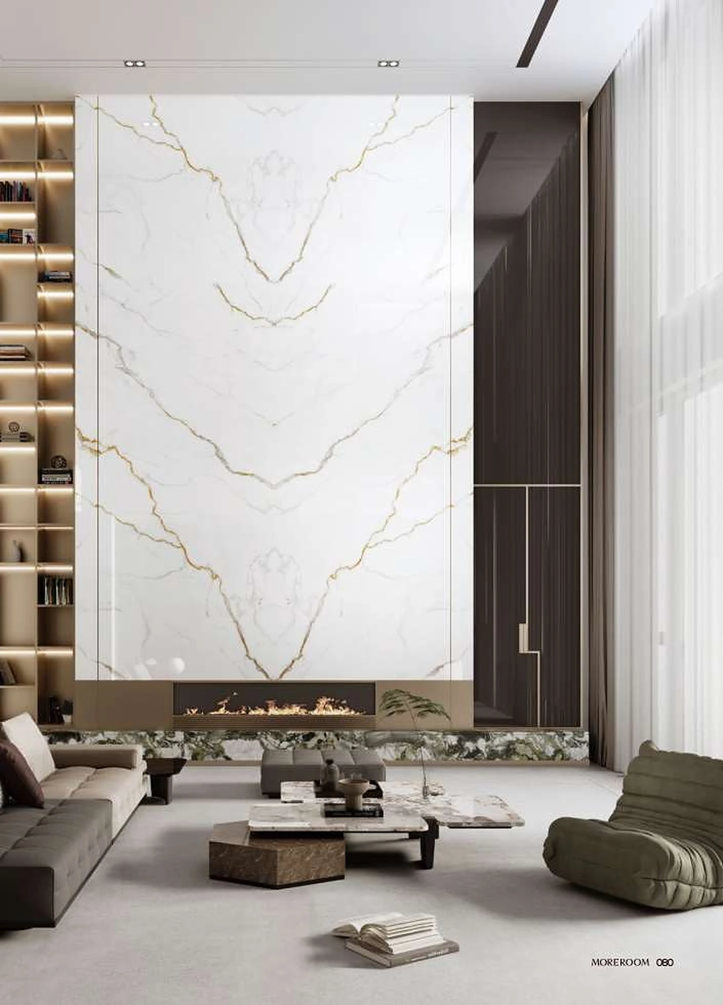 Calacatta Polido sintered stone installed