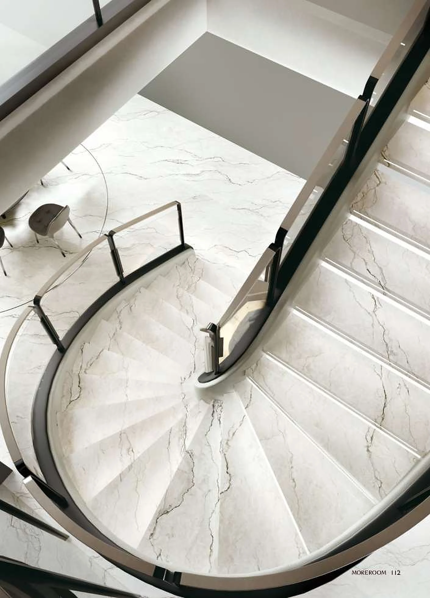 Camouflage White sintered stone installed