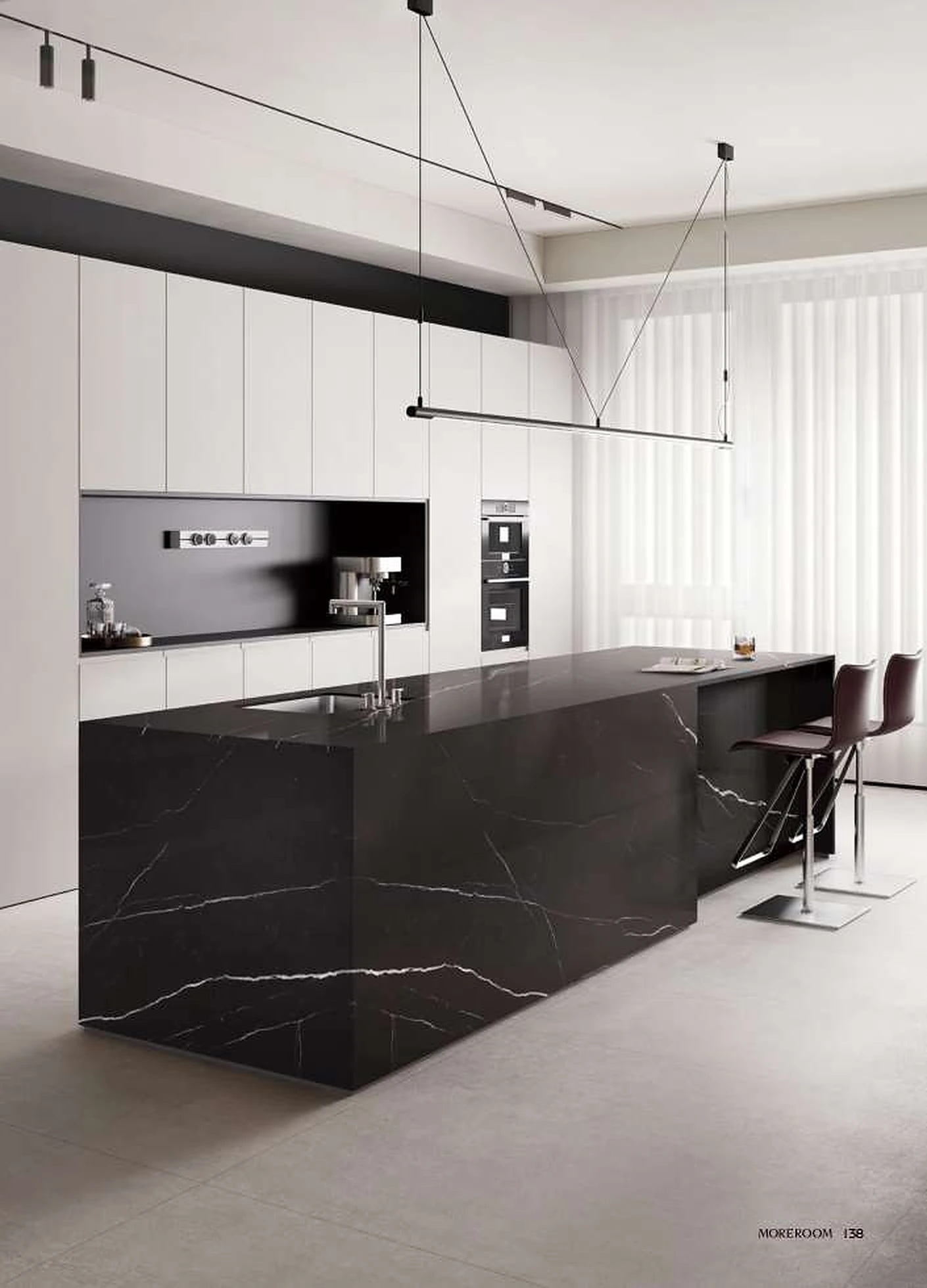 Nero Margiua sintered stone installed