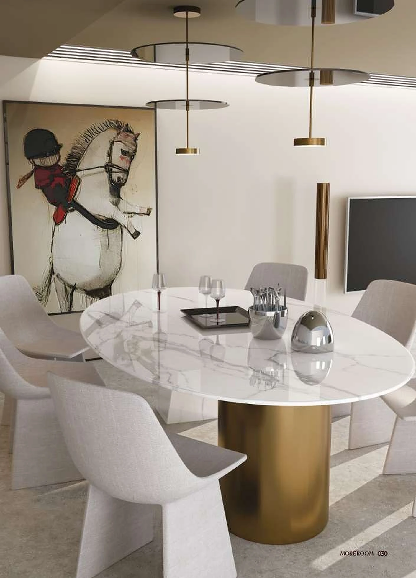 Statuario Diamante sintered stone installed