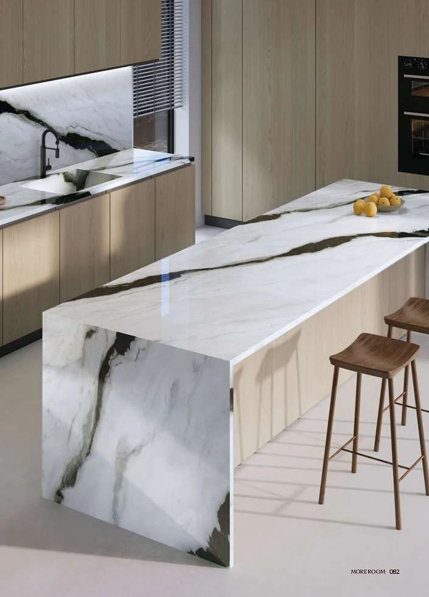 Panda White sintered stone installed