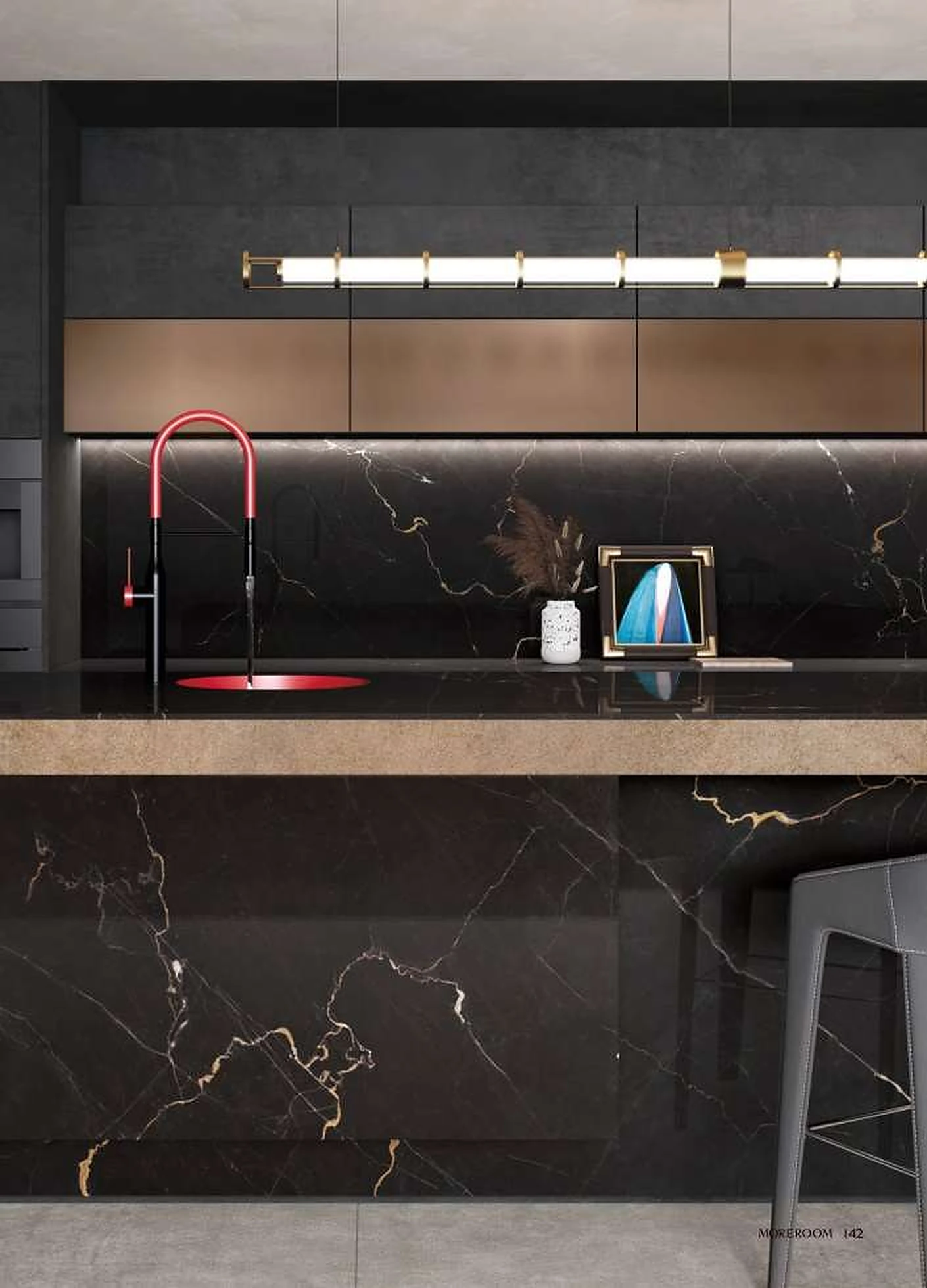 Minotaure Black sintered stone installed
